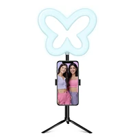 exclusive Dixie & Charli collection 6in heart-shaped LED ring light with phone holder remote