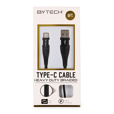 6ft USB Type-C heavy duty braided cable