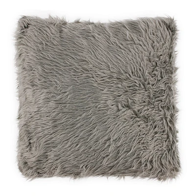 high pile faux fur throw pillow 16in x