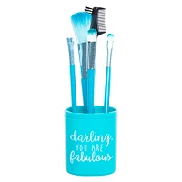 makeup brush set with holder