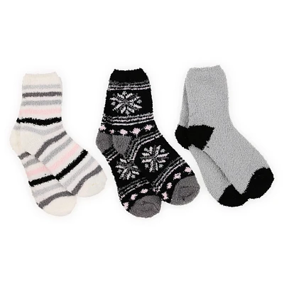 cozy pattern slipper socks 3-pack