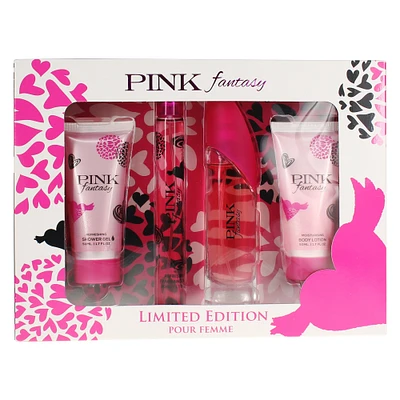pink fantasy bath & body gift set