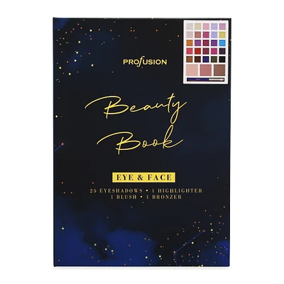 profusion® eye & face beauty book 28-piece makeup palette