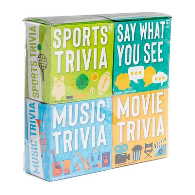 4 in 1 trivia game cards set