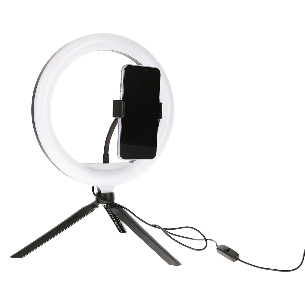 10-inch LED color-change ring light with phone mount & remote