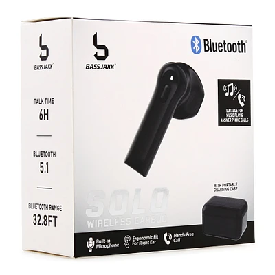 solo bluetooth® earbud with microphone - black