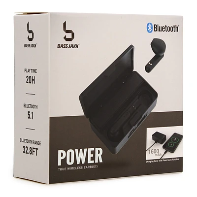 bluetooth® earbuds with power bank charger case