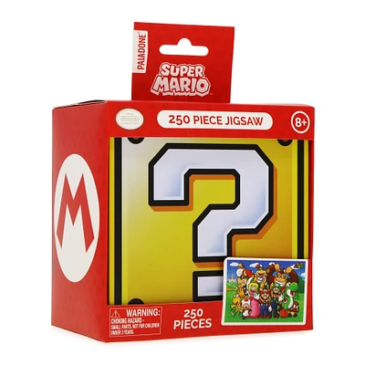 super mario™ question block puzzle tin with 250-piece jigsaw