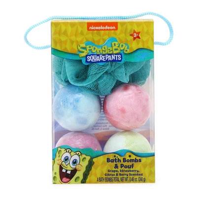 spongebob squarepants™ bath bombs & pouf 5-piece set