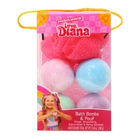 love, diana™ bath bombs & pouf 5-piece set