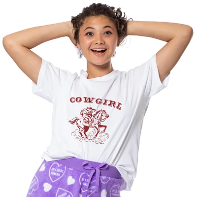 juniors cowgirl graphic tee