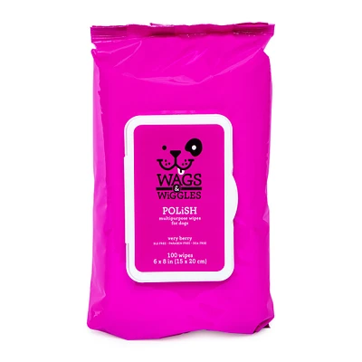 wags & wiggles multipurpose wipes for dogs 100-count - very berry