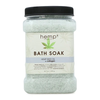 hemp+ bath soak with hemp oil & collagen 42oz