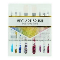 art paint brush set with glitter handles 8-piece