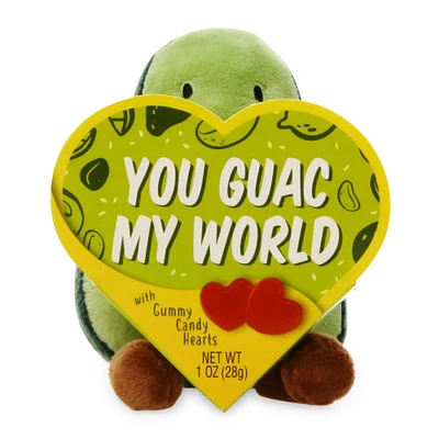 valentine avocado plush & candy gift set