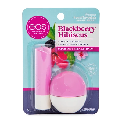 eos® blackberry hibiscus stick & sphere lip balm 2-pack