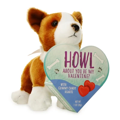 valentine's corgi plush & candy gift