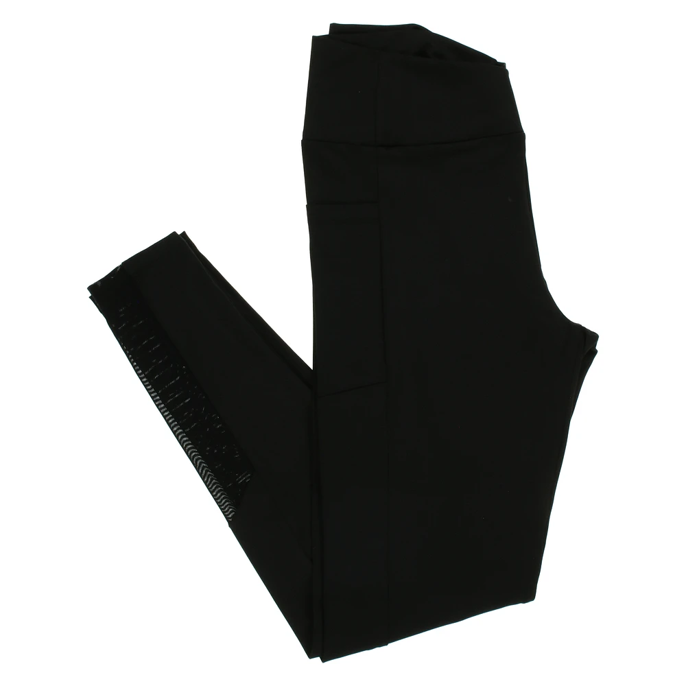 black high waist crossover leggings - large