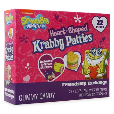 valentine heart-shaped krabby patties™ friendship exchange gummy candy 22-count