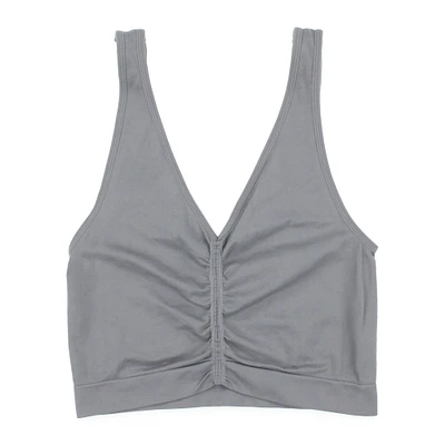 gray ruched sports bra - extra large