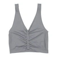 gray ruched sports bra - extra large