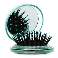 rhinestone pop-up travel hair brush with mirror