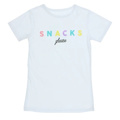 juniors 'snacks please' graphic tee