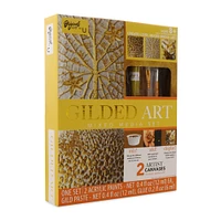 gilded art mixed media kit with canvas, paint & gold leaf foil