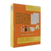 gilded art mixed media kit with canvas, paint & gold leaf foil