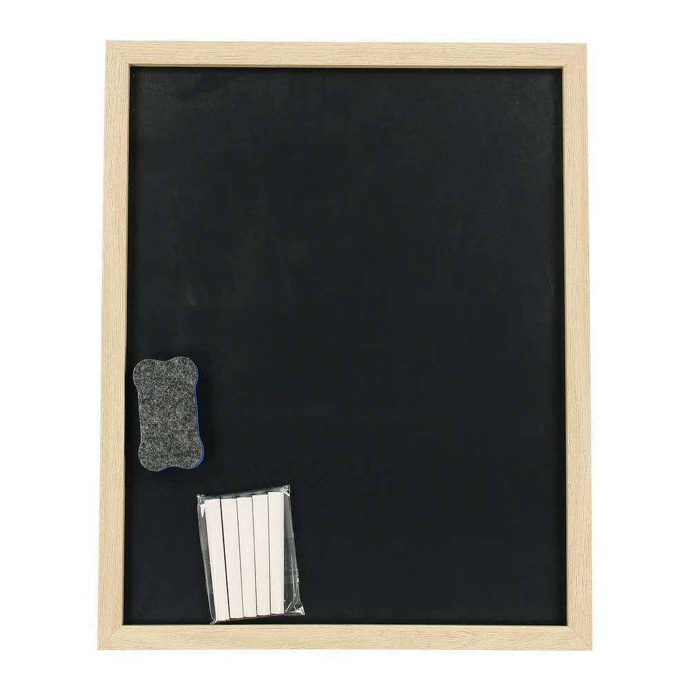 12in x 15in wood framed chalkboard with chalk & eraser