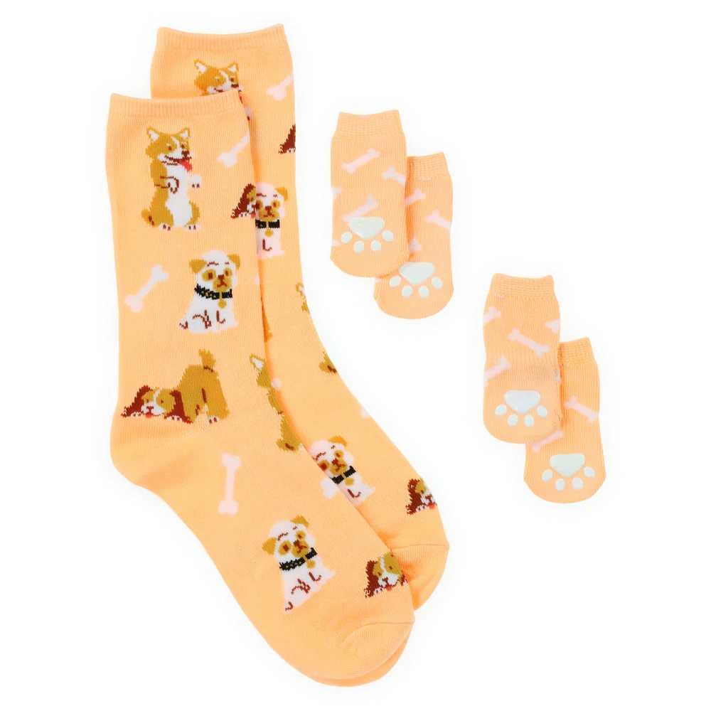 'I love my dog/dog mom' matching pet parent & socks