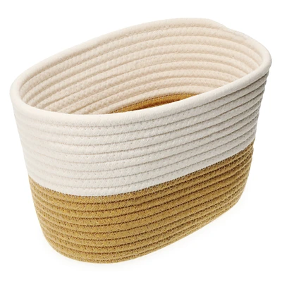 gray coiled rope storage bin 12in x 8in