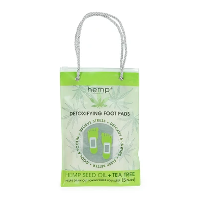 hemp+ detoxifying foot pads with tea tree oil, 5 pairs