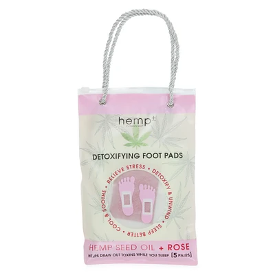 hemp+ detoxifying foot pads with rose, 5 pairs