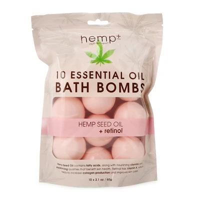 hemp seed oil + retinol bath bombs 10-count