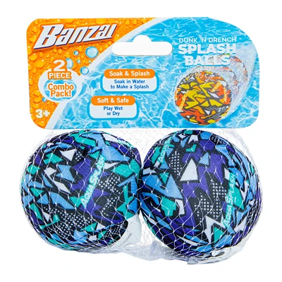 banzai dunk 'n drench splash balls 2-pack