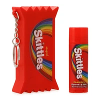 skittles® strawberry flavored lip balm & keychain