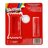 skittles® strawberry flavored lip balm & keychain