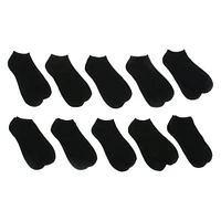 10-pack ladies low cut socks, black