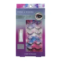 smoke & mirrors 6-pairs false eyelashes & glue set