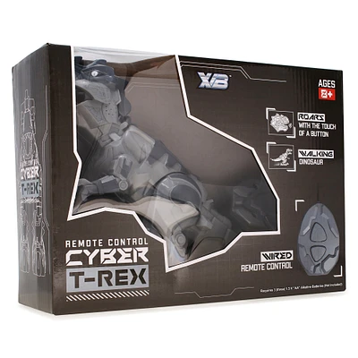 remote control cyber t-rex toy dinosaur - gray
