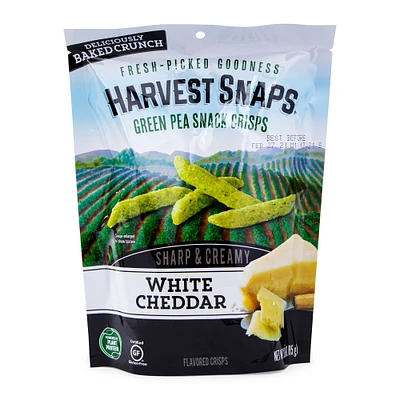 harvest snaps® white cheddar green pea snack crisps 3oz
