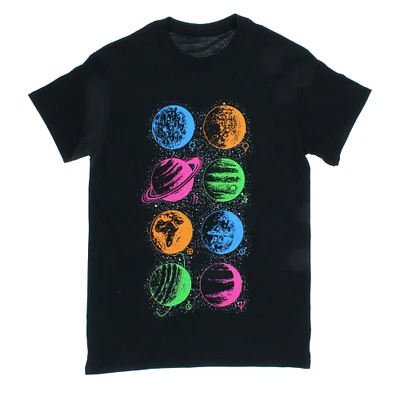 neon planets graphic tee