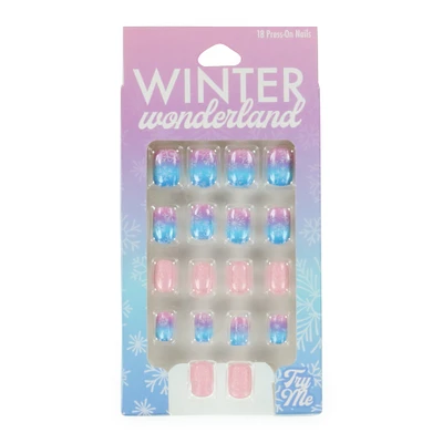 winter wonderland press-on nails 18-piece set