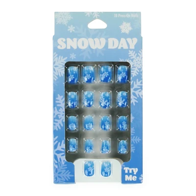 snow day press-on nails 18-piece set