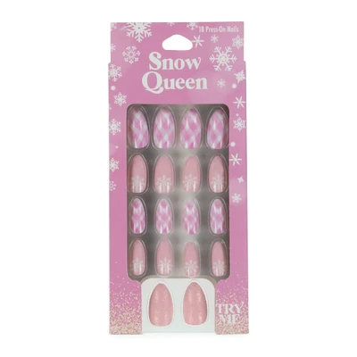snow queen press-on nails 18-piece set
