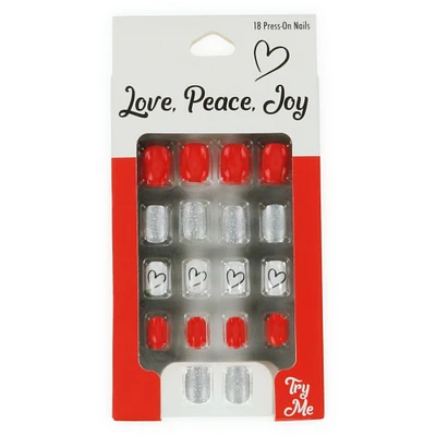 love, peace, joy press-on nails 18-piece set