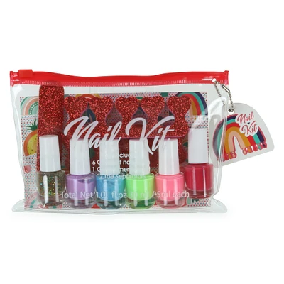 rainbow nail kit with 6 x nail polish