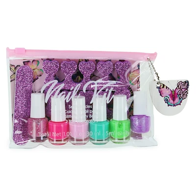 butterfly nail kit with 6 x nail polish
