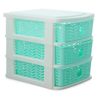 aqua 3-drawer mini organizer